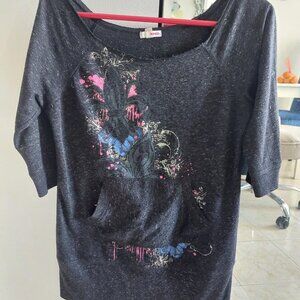 BONGO Top Some Glittering Elements Cute Comfortable Pocket On Sides MEDIUM